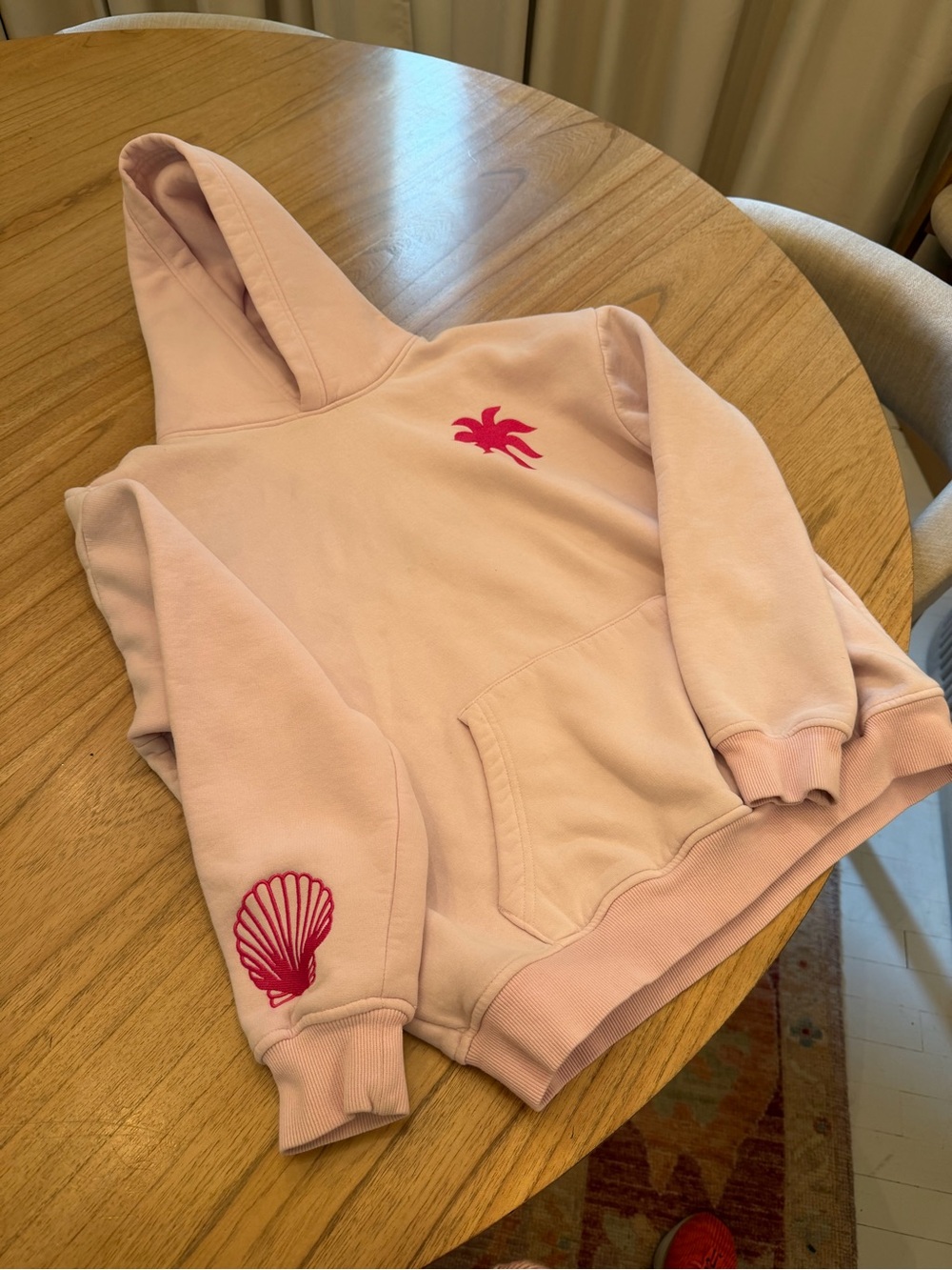 Pink Palm Puff hoodie